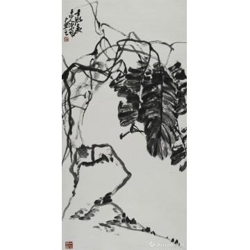 陈昭国画花鸟龙石图轴字画之家