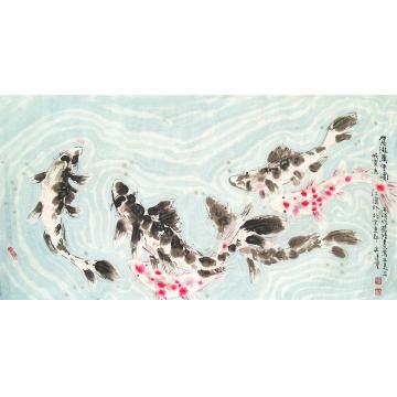 吴建堂国画花鸟奋游万里字画之家