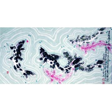 吴建堂国画花鸟奋游万里字画之家