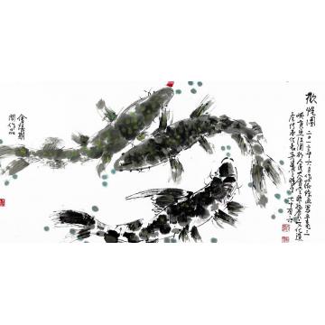 吴建堂国画花鸟欢悦图字画之家