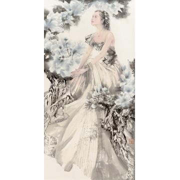 蒙复旦国画人物纯真年华字画之家