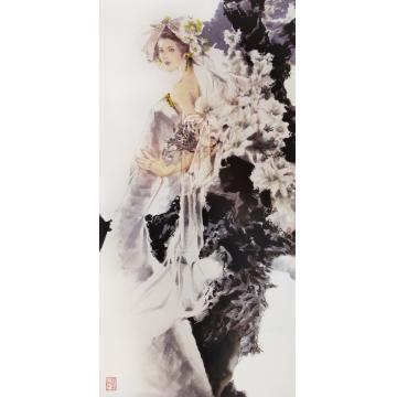 蒙复旦国画人物如花岁月字画之家