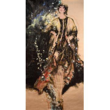 蒙复旦国画人物随风而来字画之家