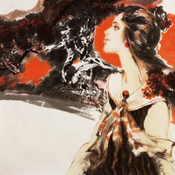 蒙复旦国画人物人物小品字画之家