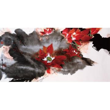 蒙复旦国画花鸟映日荷花别样红字画之家