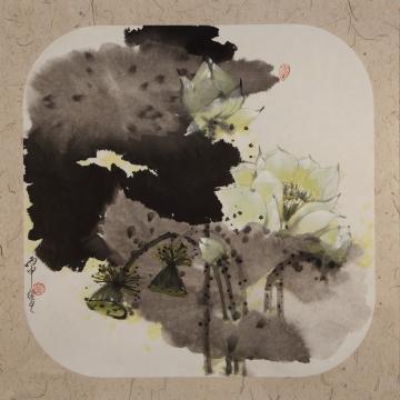 蒙复旦国画花鸟扇面字画之家