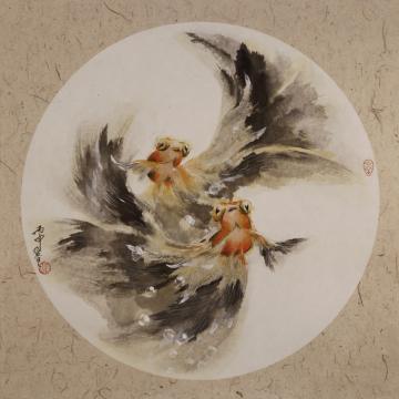 蒙复旦国画花鸟扇面字画之家