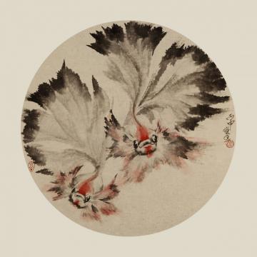 蒙复旦国画花鸟扇面字画之家