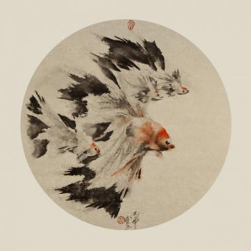 蒙复旦国画花鸟扇面字画之家