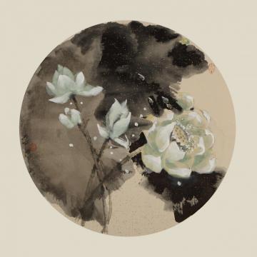 蒙复旦国画花鸟扇面字画之家