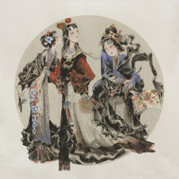 蒙复旦国画人物红楼梦系列之六字画之家