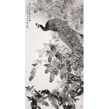 张建明国画花鸟紫气东来锦衣呈祥字画之家