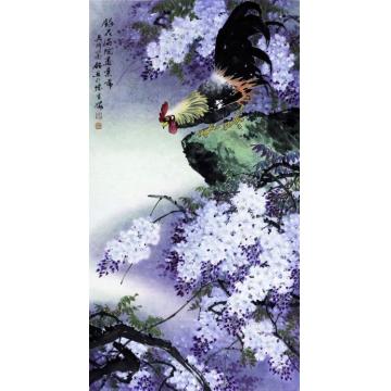 张建明国画花鸟银花满院尽意啼字画之家