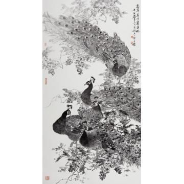 张建明国画花鸟金翠素羽丽春风字画之家