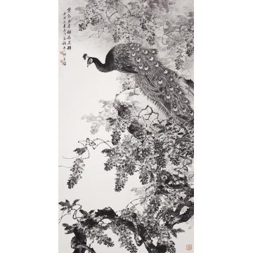 张建明国画花鸟《紫气东来锦衣呈祥》字画之家