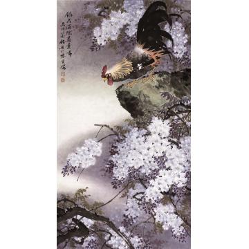 张建明国画花鸟《银花满园尽意啼》字画之家