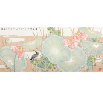 张建明国画花鸟《露氣煙雨》字画之家