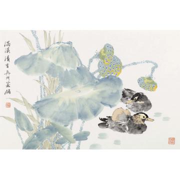 张建明国画花鸟《满溪清香》字画之家