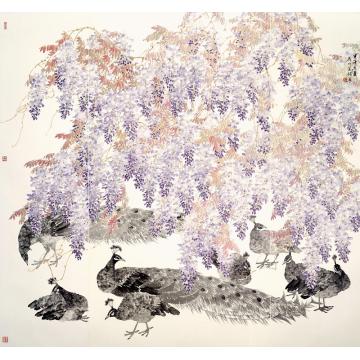 张建明国画花鸟《乐园》字画之家