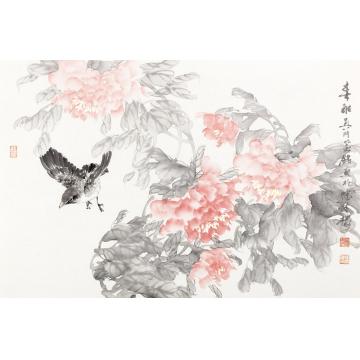 张建明国画花鸟《春酣》字画之家