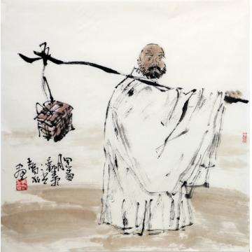 王鸣放国画人物《无题》字画之家