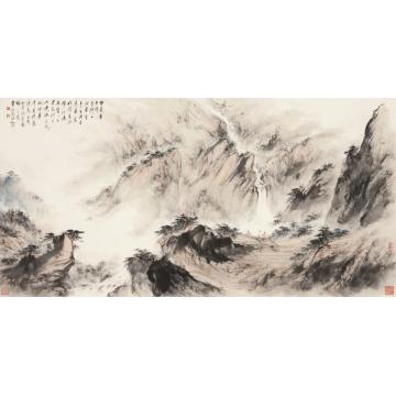 裴家同国画山水双岭峰字画之家