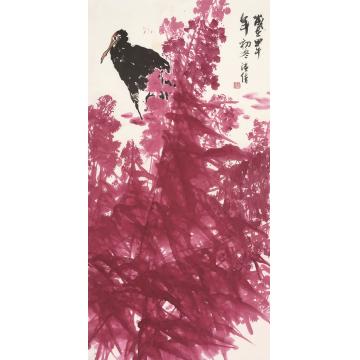 陆倩国画花鸟写意作品之八字画之家