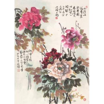 陆倩国画花鸟写意牡丹字画之家