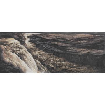 王焕波国画山水黄河之水天上来字画之家