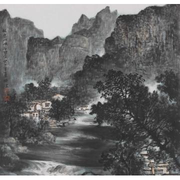 王焕波国画山水林虚山峡谷字画之家