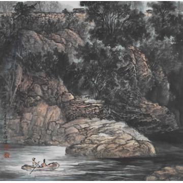 王焕波国画山水林虚峡谷字画之家