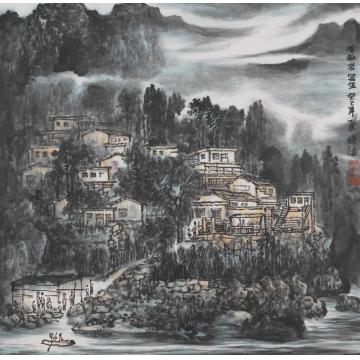王焕波国画山水石板岩字画之家