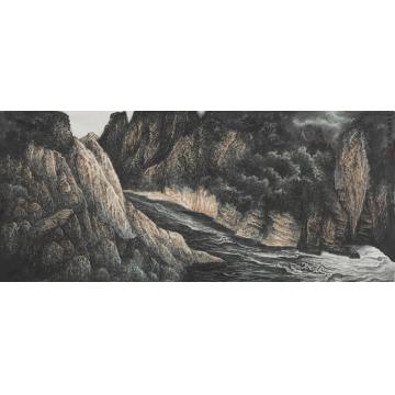 王焕波国画山水峡谷幽情字画之家