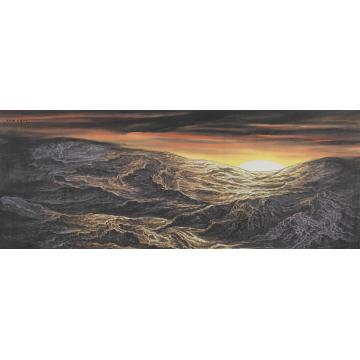 王焕波国画山水日出东方字画之家