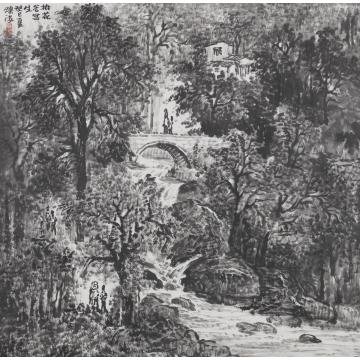 王焕波国画山水桃花谷写生之三字画之家