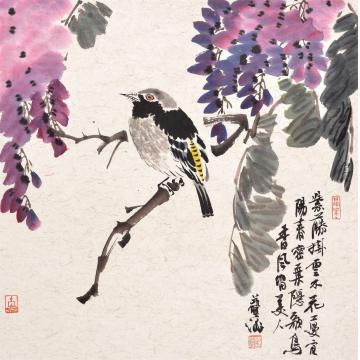 郭艺涵国画花鸟藤花飘飘字画之家