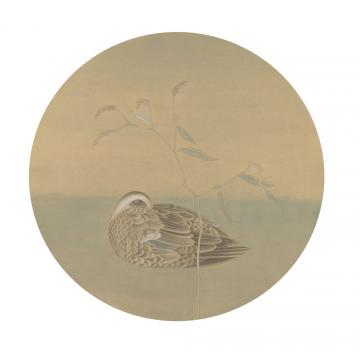 邓远清国画花鸟暮色寒秋字画之家