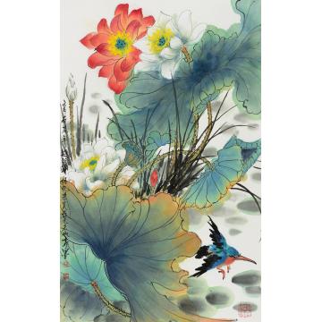 黄如森国画花鸟六月  荷花字画之家