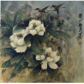 黄如森国画花鸟山茶花字画之家