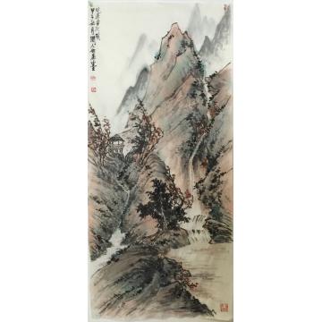 黄如森国画山水观瀑图字画之家