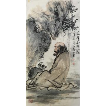 黄如森国画人物达摩面壁图字画之家