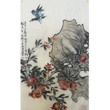 黄如森国画花鸟石榴花字画之家