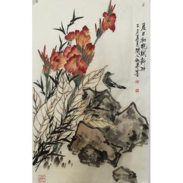 黄如森国画花鸟夏日初晓试新状字画之家