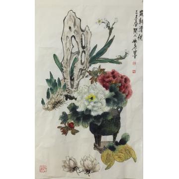 黄如森国画花鸟岁朝清贡字画之家
