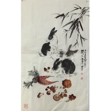 黄如森国画花鸟白兔字画之家
