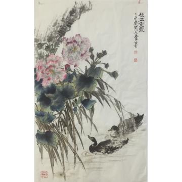 黄如森国画花鸟秋江霓霞字画之家