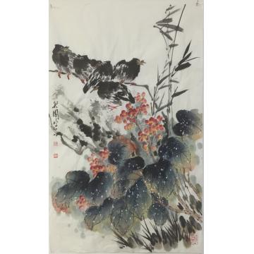 黄如森国画花鸟秋园鸣春字画之家
