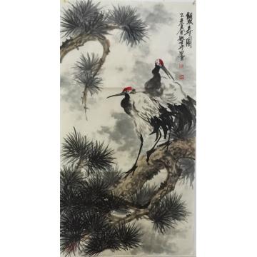黄如森国画花鸟松鹤问春字画之家