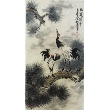 黄如森国画花鸟松龄鹤算字画之家