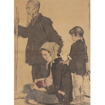蒋兆和国画人物田园寥落干戈后字画之家